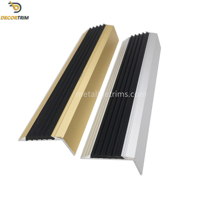 Non Skid Stair Tread Edge Protector , Anodized Tile Step Edge Strip