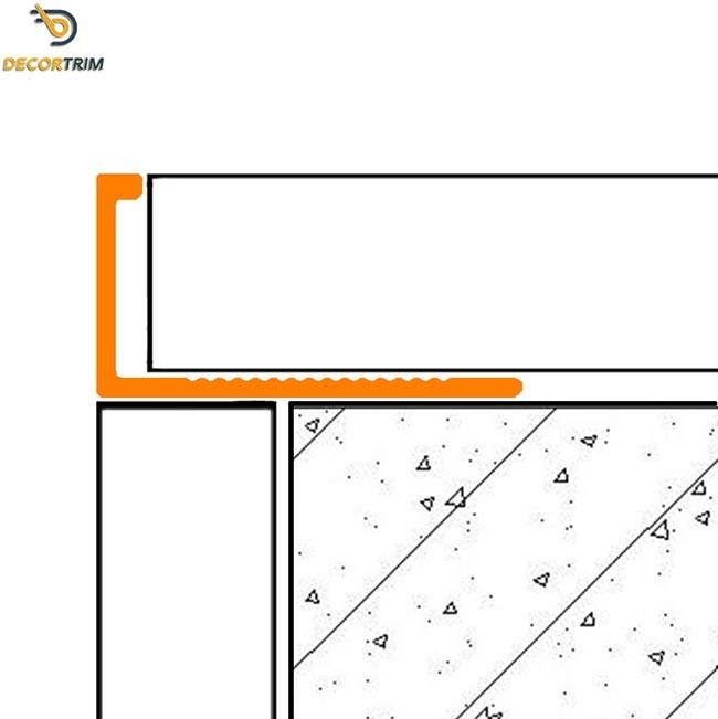 Matt Gold Tile Edge Trim Aluminum , Ceramic Tile Edging Strips 8mm 10mm