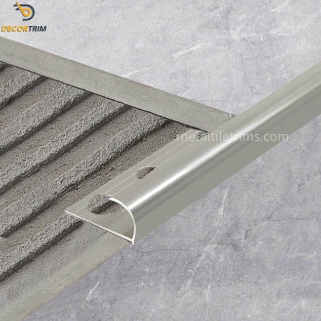 Protective Decorative Aluminium Tile Trim Curved Shape 8mm Size