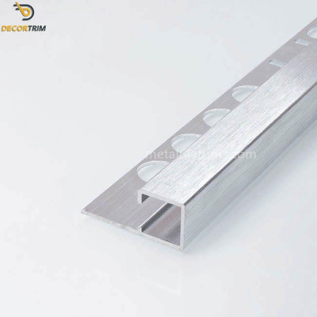 Bright Silver Floor Tile Divider Strips , Tile Aluminum Edge Trim 6063