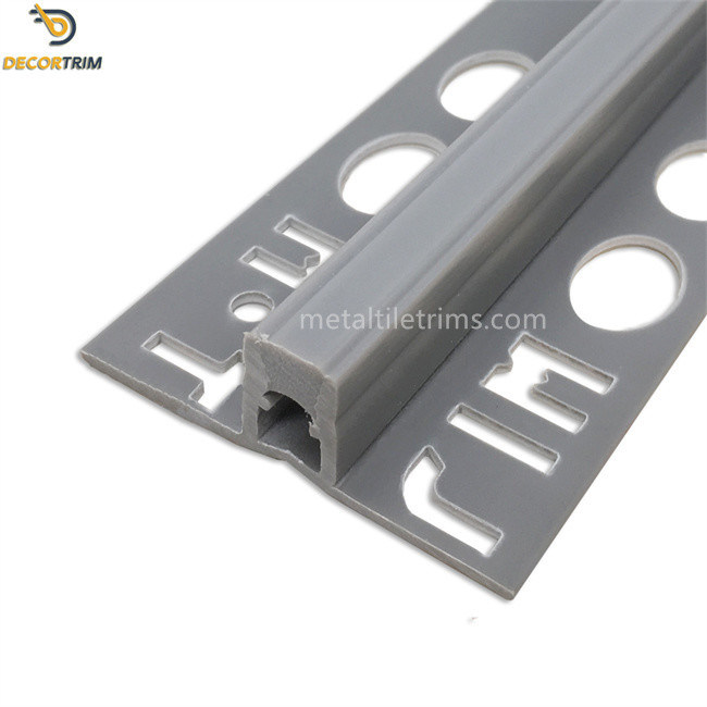 Grey Color PVC Tile Expansion Joint Strips For Subdividing Large Tile Bays