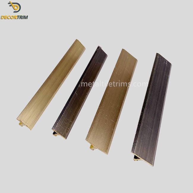 T Shape Brass Tile Trim Strip18mm Width For Flooring Transtion Cover OEM