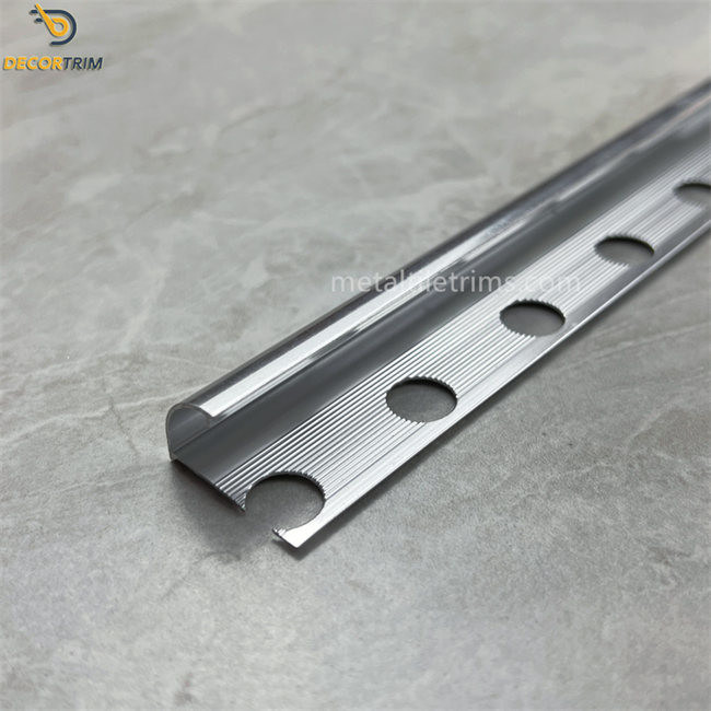 12.5mm Silver Aluminium Tile Edging Strip custom Metal Tile Border