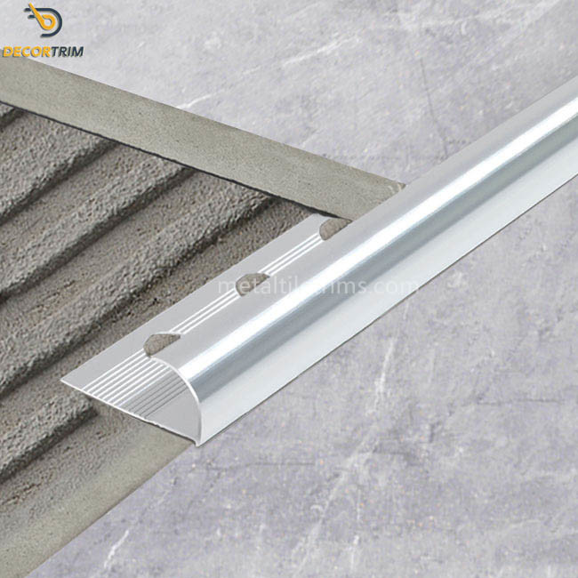 Aluminium Alloy Quad Tile Trim , Floor Tile Edge Protector 10mmx2.4m