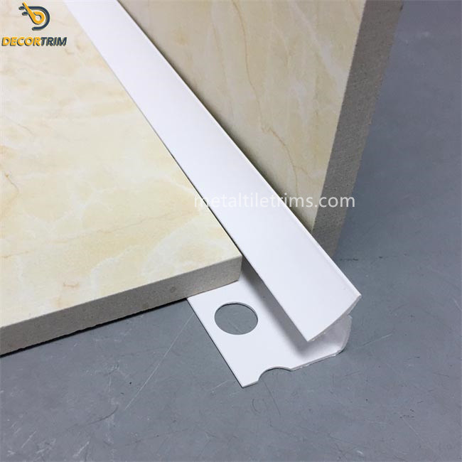 PVC Internal Corner Tile Trim White Color For Wall Corner Decoration