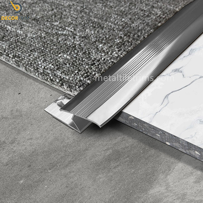 Shiny Silver Carpet Transition Strip Tile To 3000mm Length