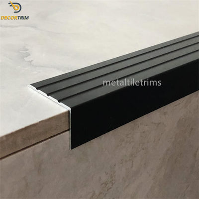 Anodized Matt Black Aluminium L Shape Trim Stair Edge Stair Nosing Tile ...