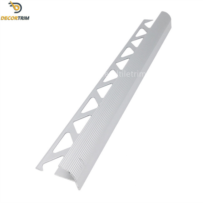 Aluminum 6063 Tile Nosing Trim , Matt Silver Decorative Bullnose Tile Trim