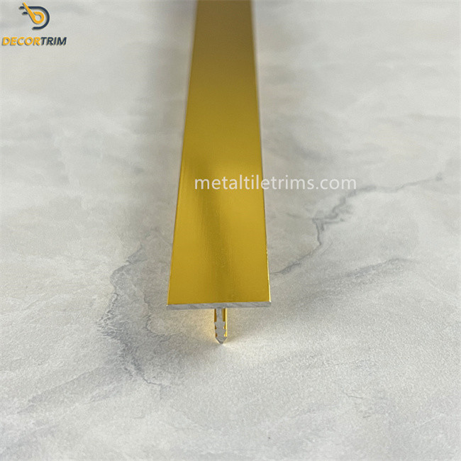Polish Gold 25mm Aluminium Tile Edge Trim T Molding Floor And Wall